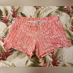 All For Color Coral Bamboo Print Women Shorts